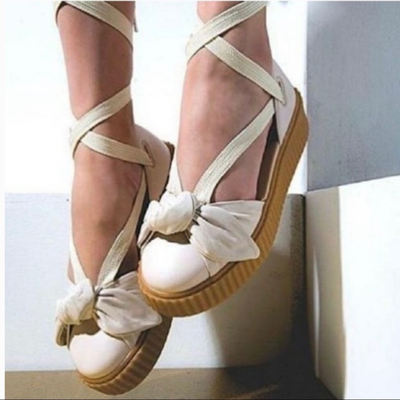 Fenty Puma Creeper Bow Tie Lace Up Espadrilles - Picture 3 of 12